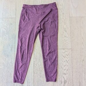 Sweaty Betty All Day Purple Floral US 8/10 Length Activewear Leggings‎ Size M